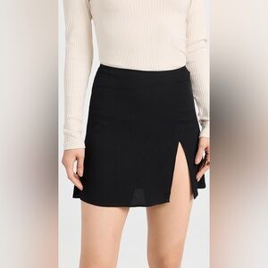 Reformation Margot Skirt Black Size 10 Side Slit Miniskirt